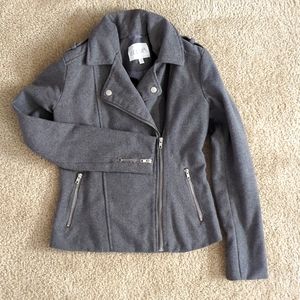 Moto Biker Style Wool/Poly Jacket